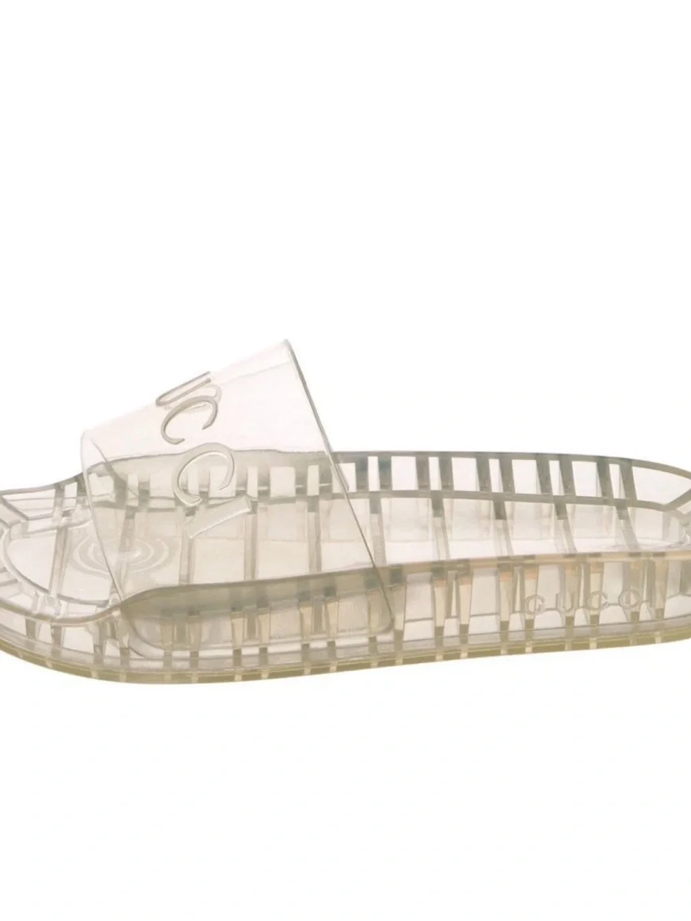 Gucci Transparent PVC Rubber Clear Jelly Slides Sandals Mens Size 11 G / 11.5 US